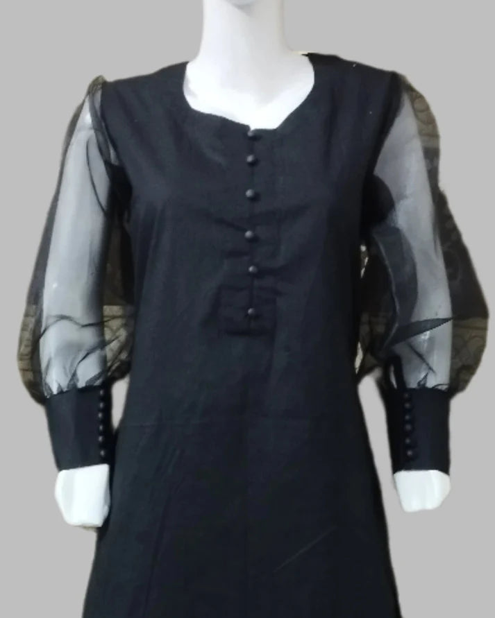 Breeze 04 – 2PC Lawn Suit with Organza Puff Sleeves & Button Detailing | Qasrelibas