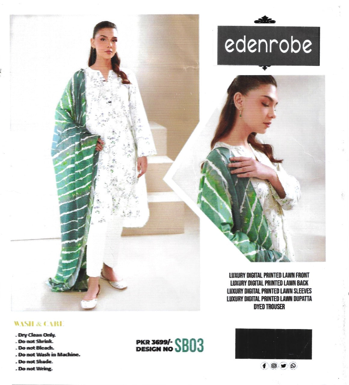 SB03 Digital Printed Unstitched 3PC Lawn Suit with Dupatta – Qasrelibas