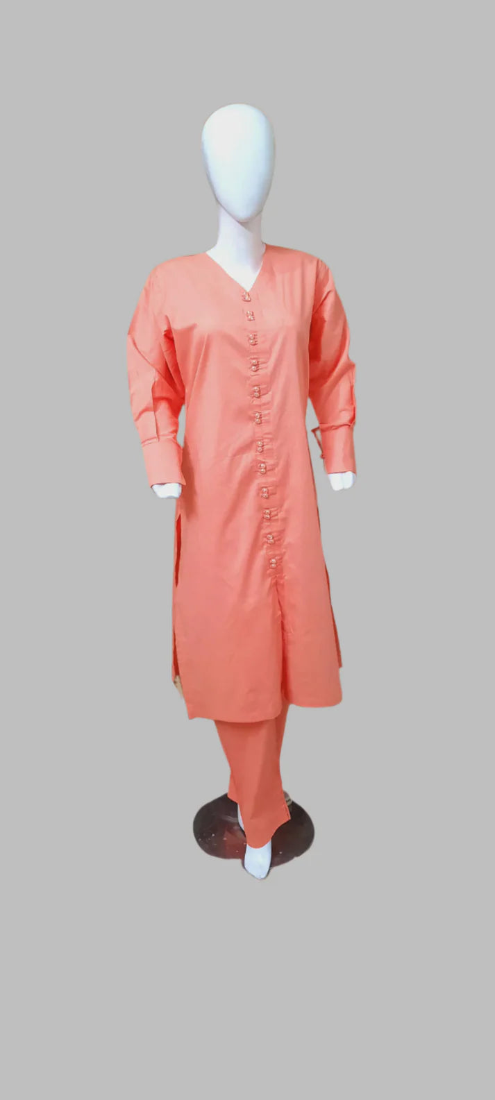 Breeze 09 – 2PC Lawn Suit with Long Open Shirt, Cuff Sleeves & Button Detailing | Qasrelibas