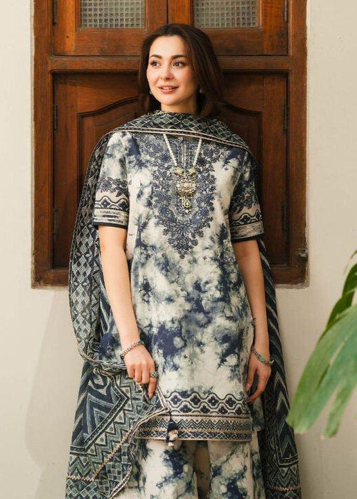 Digital Printed & Embroidered Unstitched 3PC Lawn Suit with Chiffon Dupatta – Qasrelibas