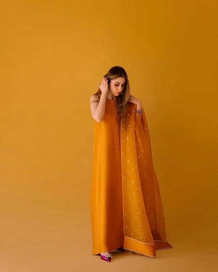 Grace 08 — 3PC Stitched Silk Suit with Churidar Sleeves & Stone-Worked Organza Dupatta | Qasrelibas