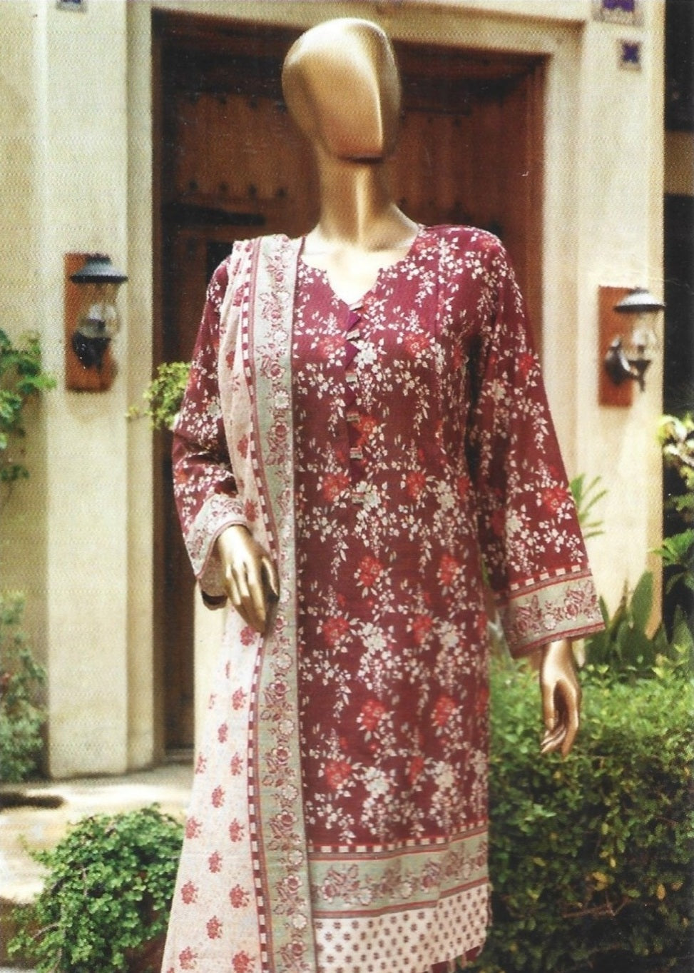 Printed Khaddar Unstitched 3PC Suit with Dupatta – D-048 | Qasrelibas