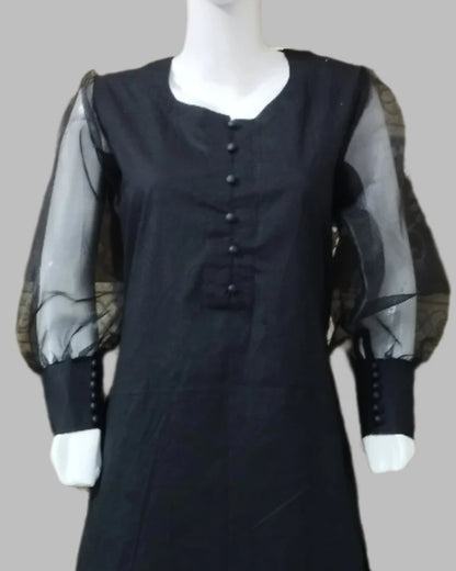 Breeze 04 – 2PC Lawn Suit with Organza Puff Sleeves & Button Detailing | Qasrelibas