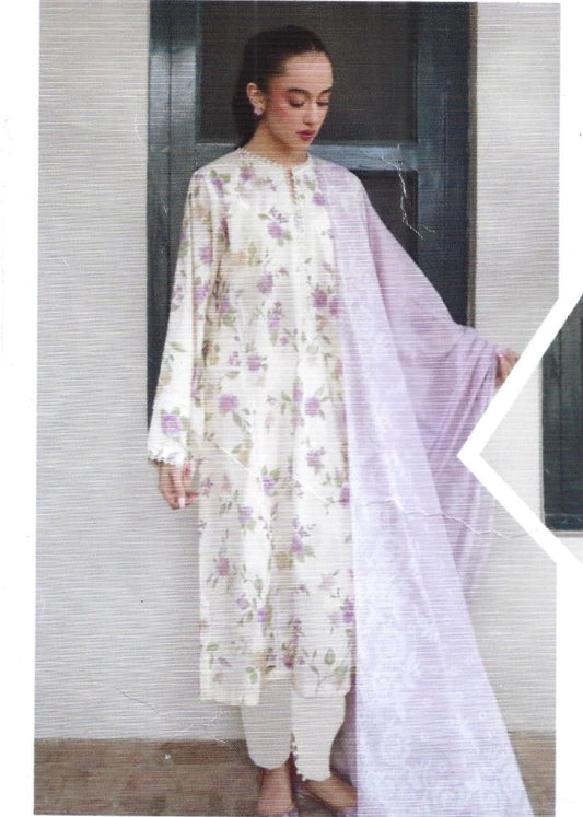 SB01 Digital Printed Unstitched 3PC Lawn Suit with Dupatta – Qasrelibas