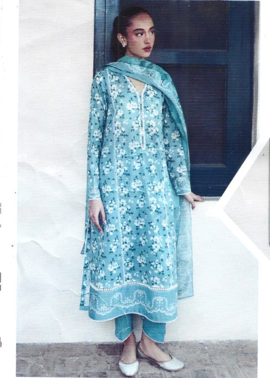 SB06 Digital Printed Unstitched 3PC Lawn Suit with Dupatta – Qasrelibas