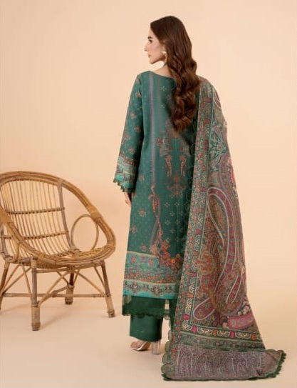 Digital Printed Khaddar Unstitched 3PC Suit with Dupatta – Clover | Qasrelibas