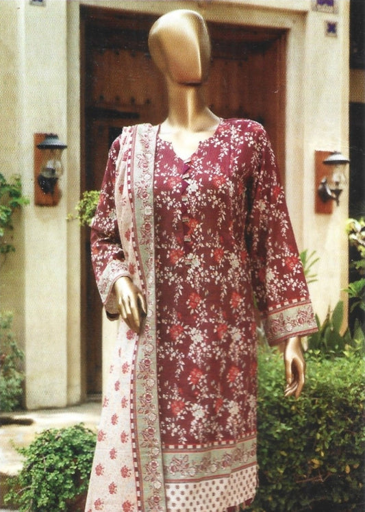 Printed Khaddar Unstitched 3PC Suit with Dupatta – D-048 | Qasrelibas
