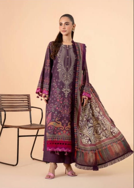 Digital Printed Khaddar Unstitched 3PC Suit with Dupatta – Aster | Qasrelibas