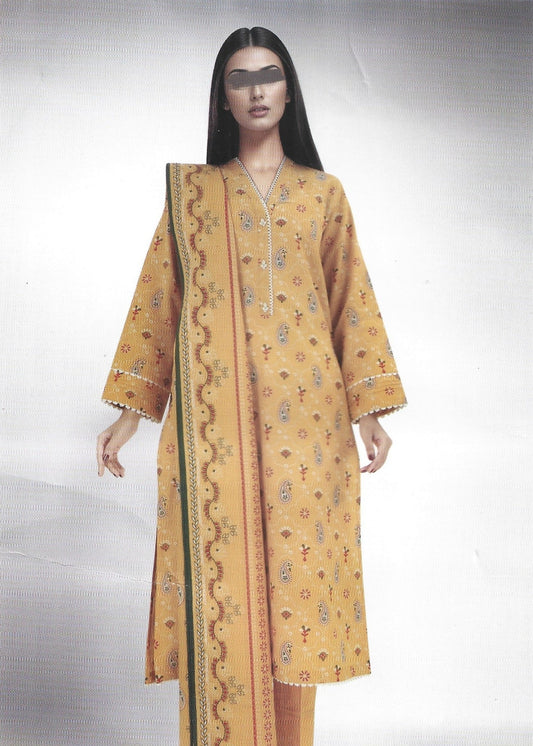 Printed Khaddar Unstitched 3PC Suit with Premium Dupatta | Qasrelibas