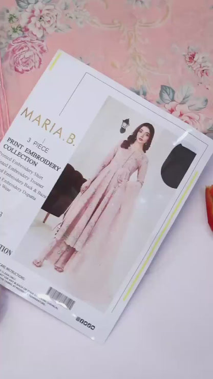 Digital Printed & Embroidered Unstitched 3PC Lawn Suit with Chiffon Dupatta – Qasrelibas