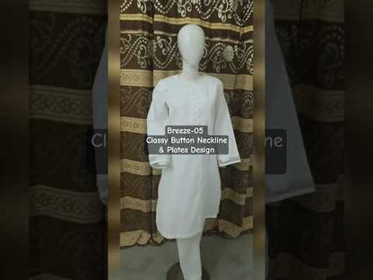 Breeze 05 – 2PC Lawn Suit with Button Neckline & Pleats Design | Qasrelibas
